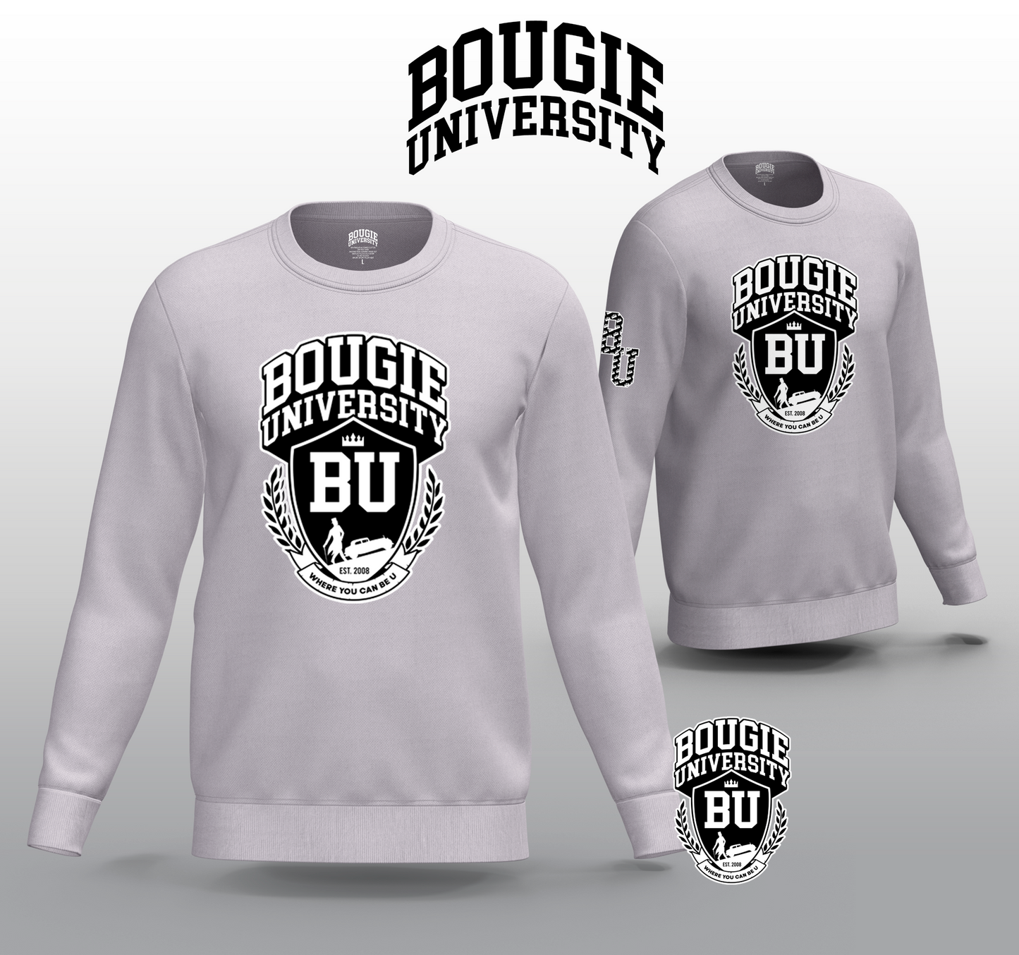 BU Men's Black Crew Sweater