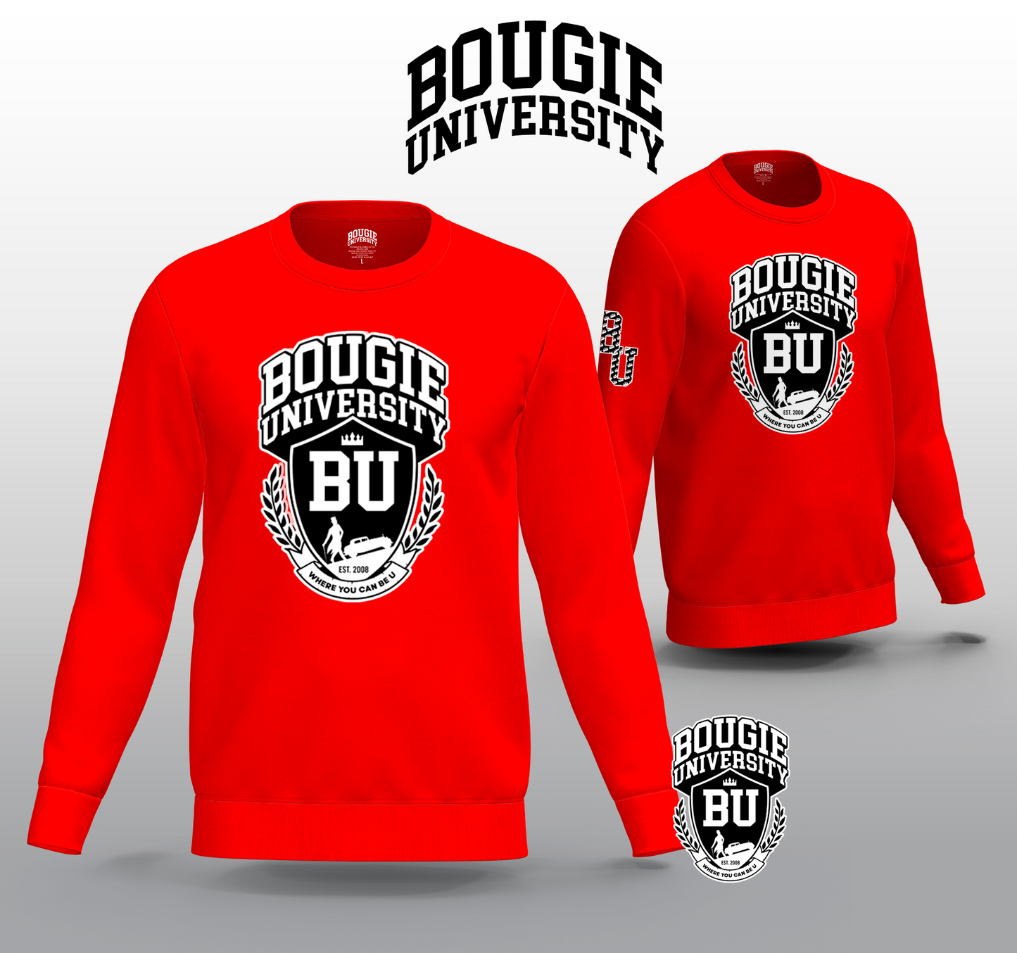 BU Men's Black Crew Sweater