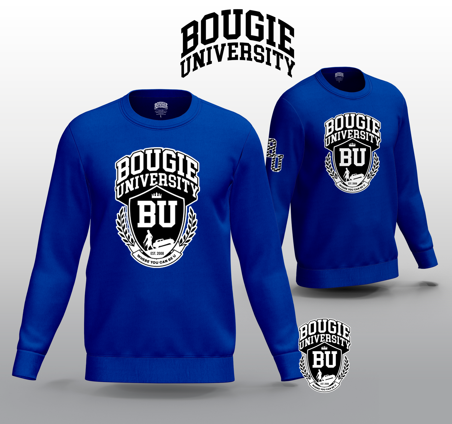 BU Men's Black Crew Sweater