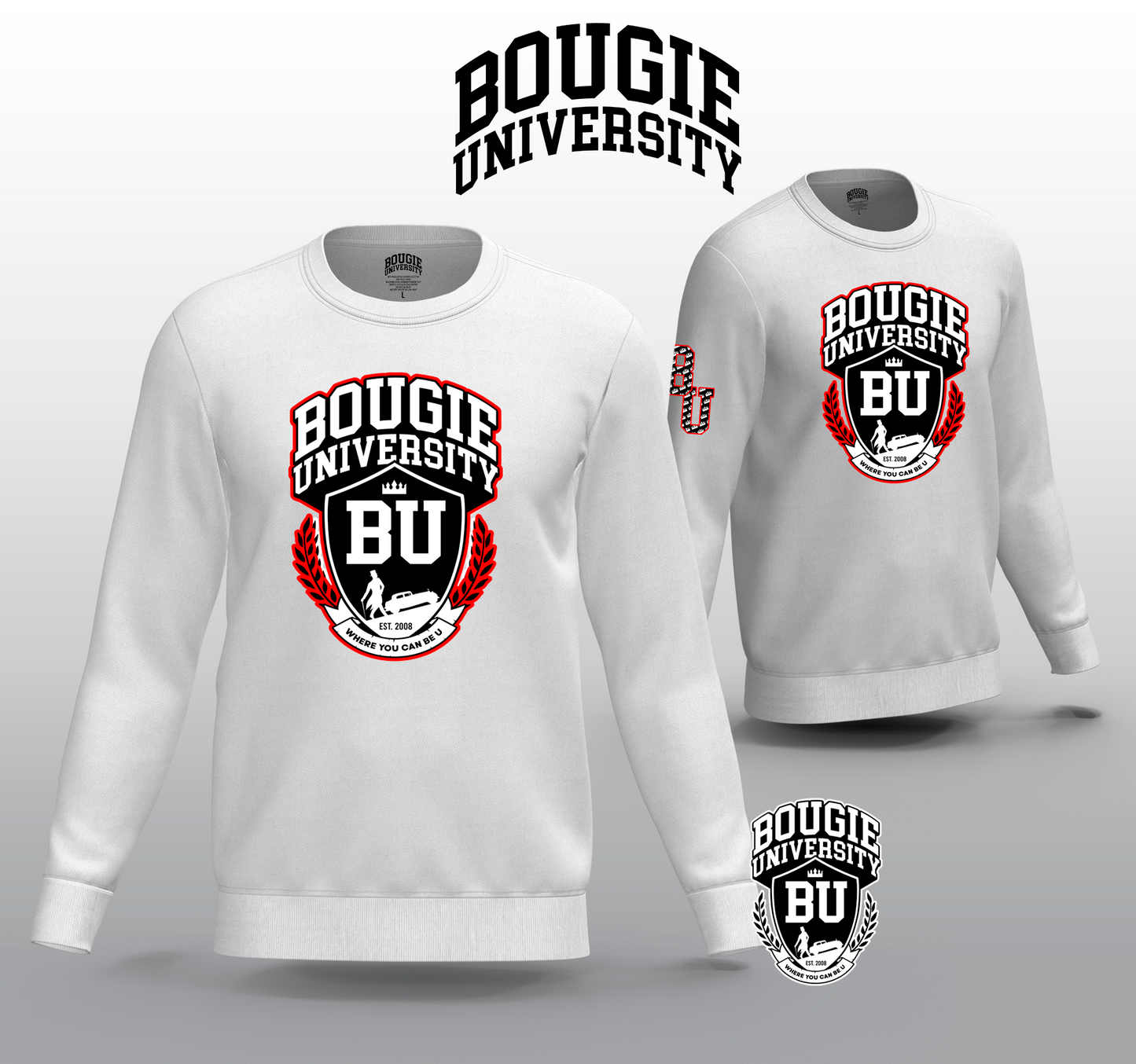 BU Men's Red Crew Sweater