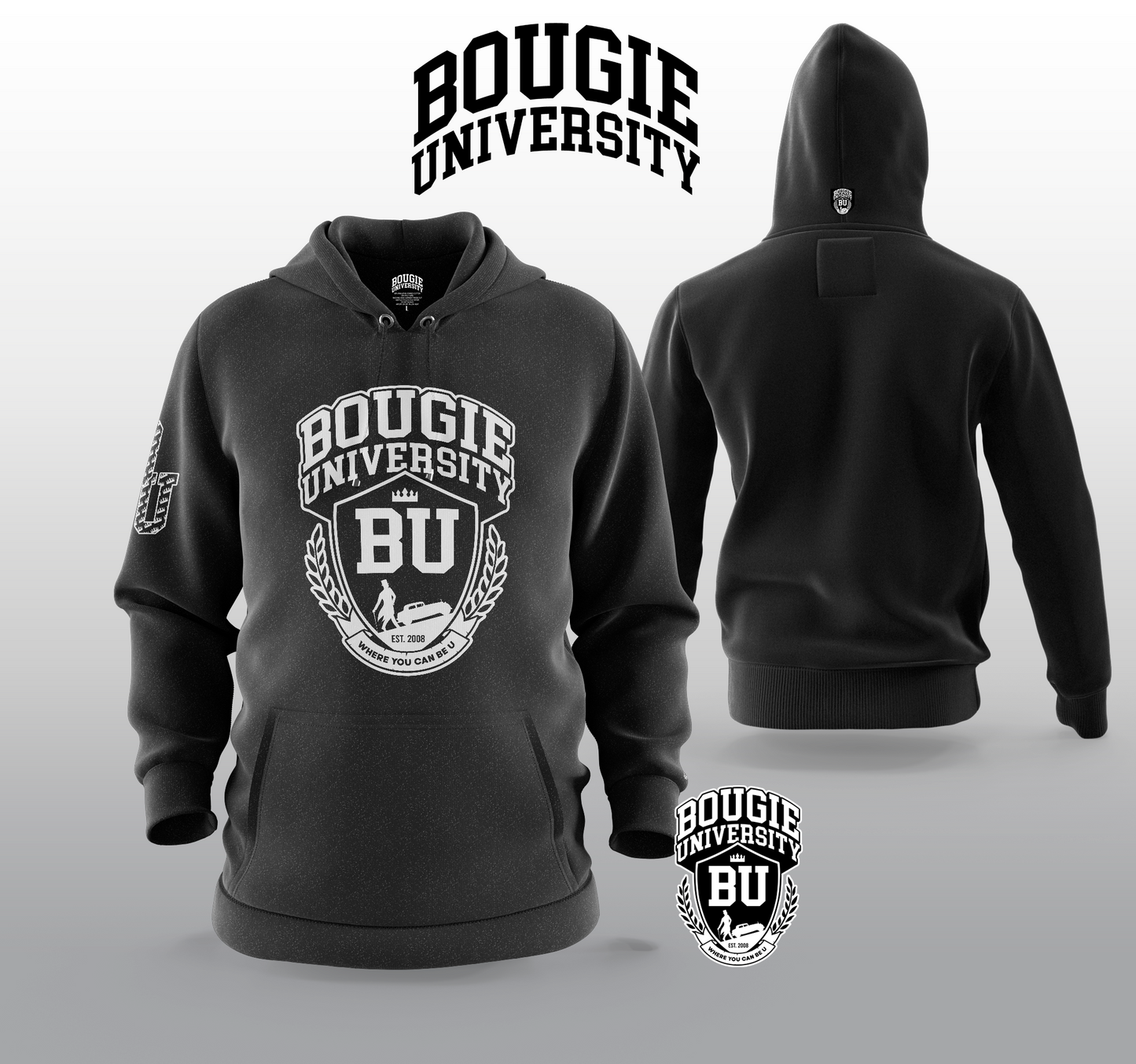 BU Men's Black Hoodie