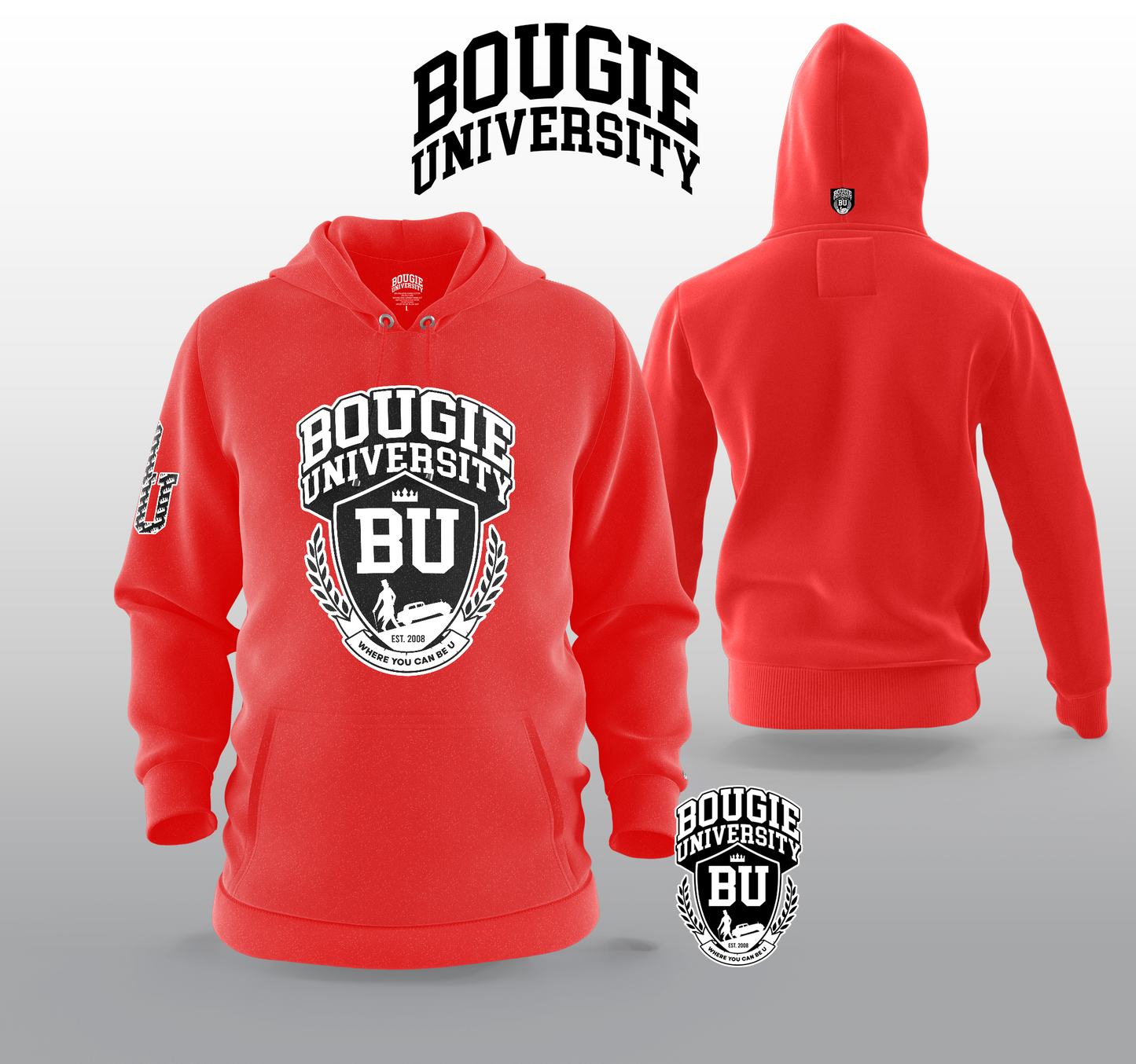 BU Men's Black Hoodie