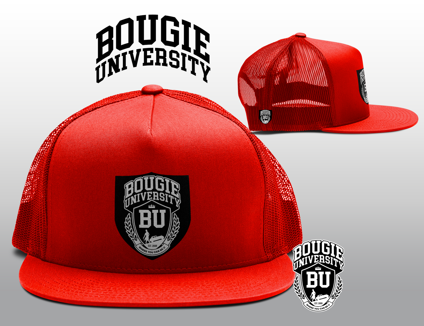 BU Men's Black Trucker Hat