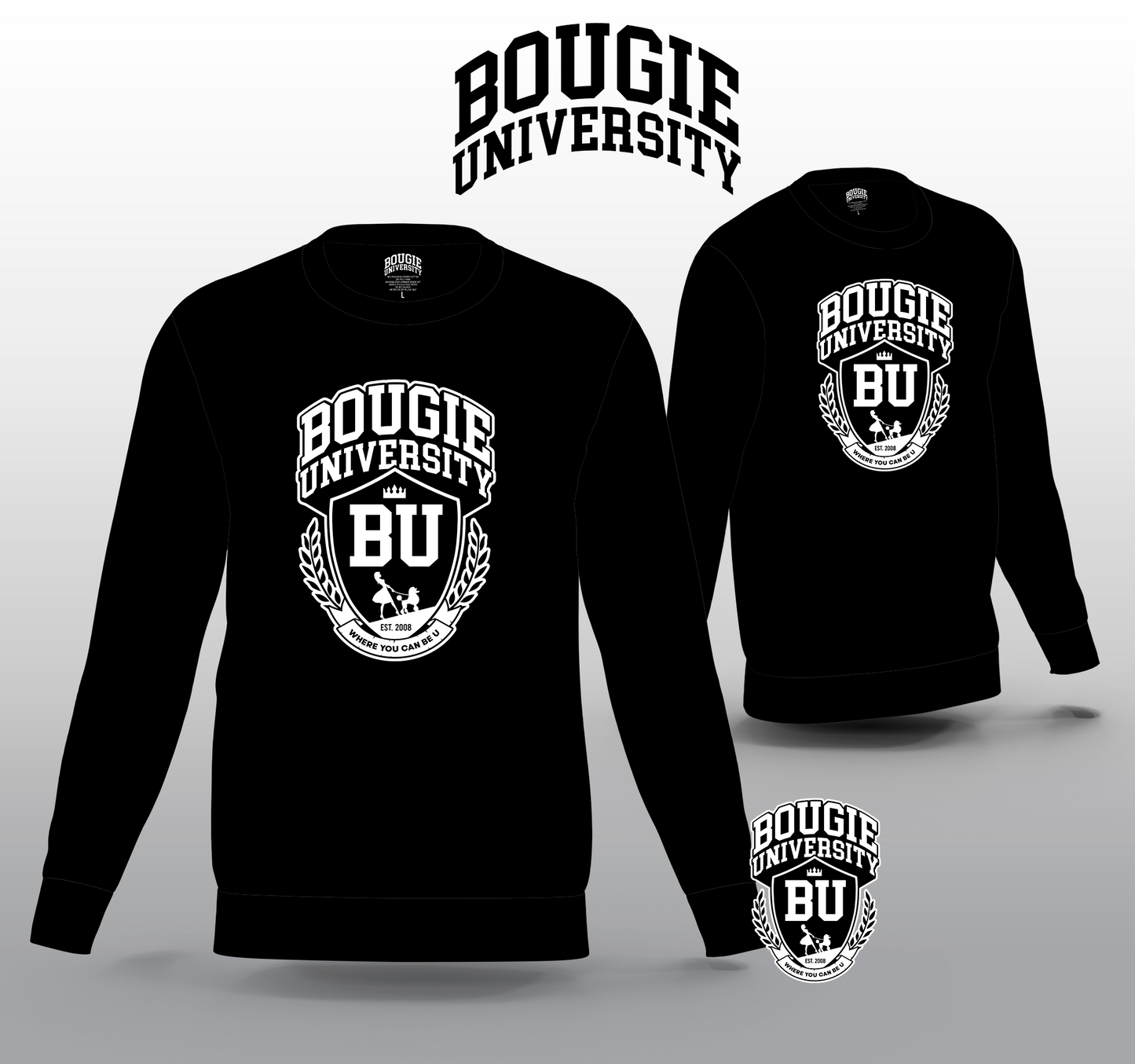 BU Women's Gray Crew Sweater