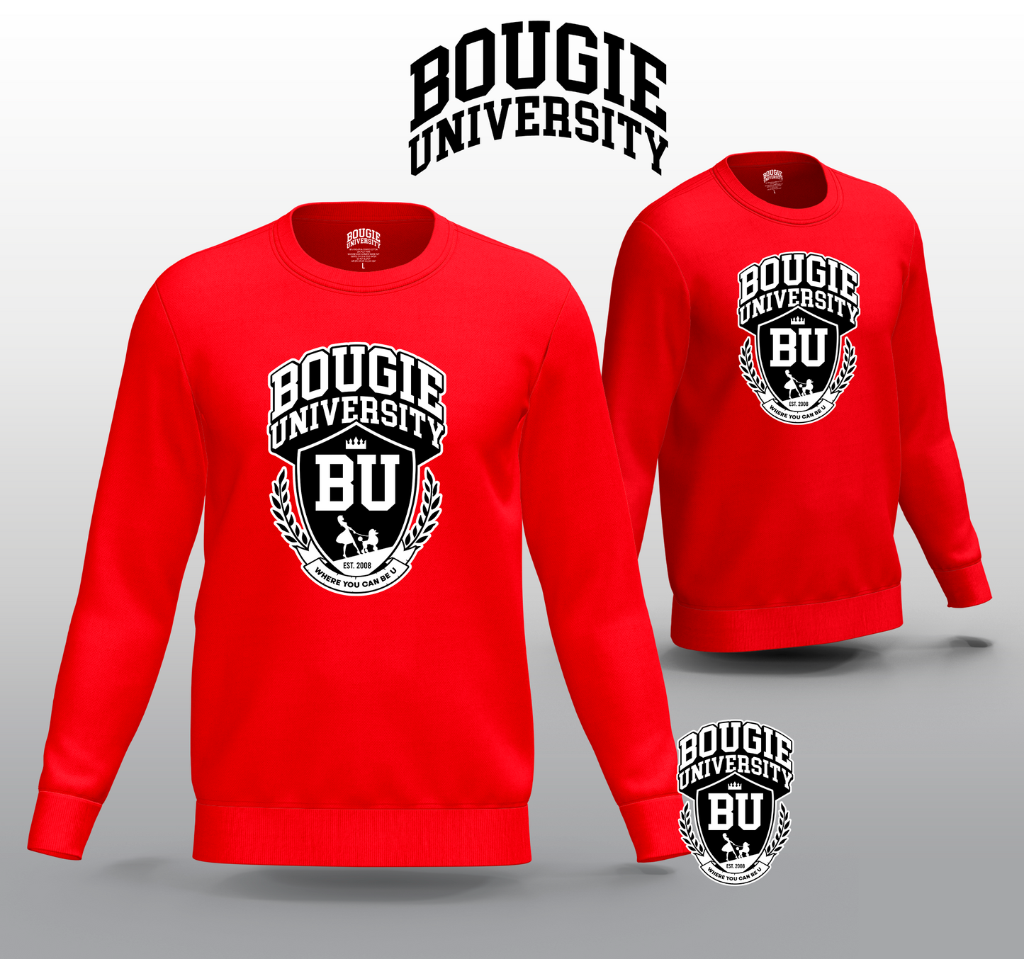 BU Women's Red Crew Sweater